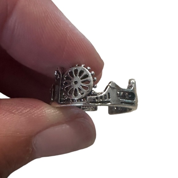 Silver Amusement Park City Skyline Adjustable Cuff Ring - Picture 5 of 7